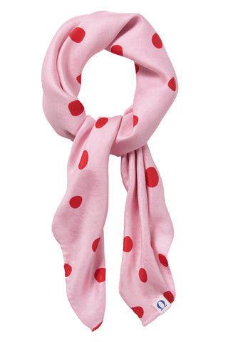Nickituch Silk Dots Rose Red aus Seide – edles Halstuch | PURSCHOEN