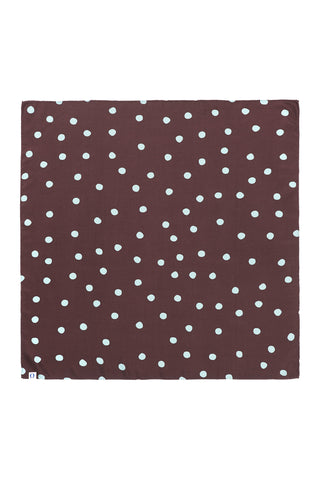 Nickituch Silk Dots Brown Turquoise aus Seide – edles Halstuch | PURSCHOEN