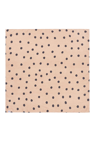 Nickituch Silk Dots Mandel Dark Grey aus Seide – edles Halstuch | PURSCHOEN