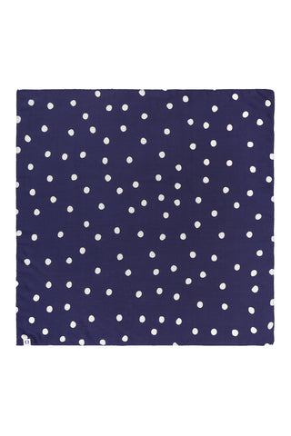 Nickituch Silk Dots Blue White aus Seide – edles Halstuch | PURSCHOEN