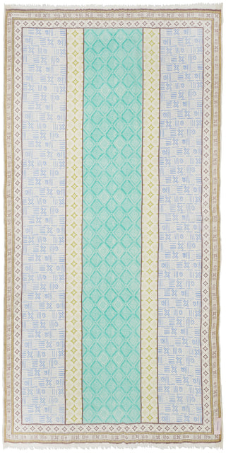 Kaschmirschal gewebt Processione Turchese – bedruckt, 100 % Cashmere | PURSCHOEN