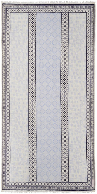 Kaschmirschal gewebt Processione Azzuro – bedruckt, 100 % Cashmere | PURSCHOEN