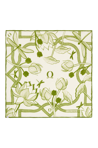 Edles grünes Tuch mit Libellen Motiv