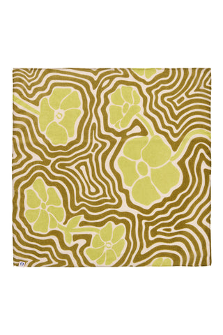 Nickituch Aqua Garden Khaki-Lime aus Kaschmir – edles Halstuch | PURSCHOEN