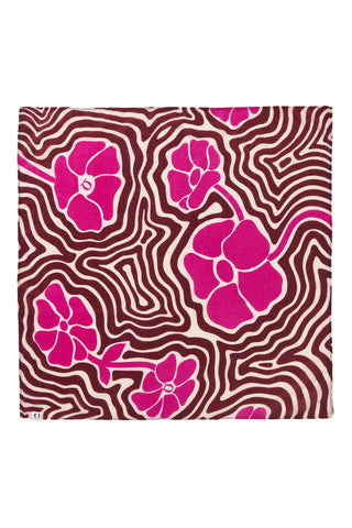 Nickituch Aqua Garden Bordo-Fuchsia aus Kaschmir – edles Halstuch | PURSCHOEN