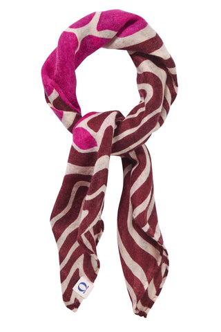 Nickituch Aqua Garden Bordo-Fuchsia aus Kaschmir – edles Halstuch | PURSCHOEN