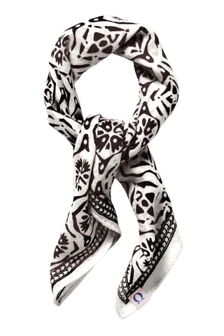 Nickituch Kaleidoskop Black aus Kaschmir – edles Halstuch | PURSCHOEN