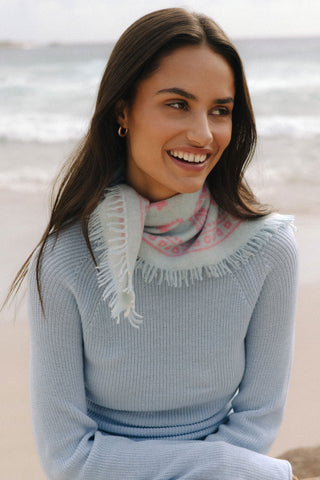 Bandana-Tuch Paisley Bloom Bleu Flamingo | PURSCHOEN