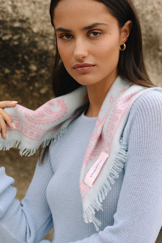 Bandana-Tuch Paisley Bloom Bleu Flamingo | PURSCHOEN