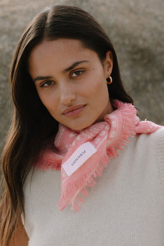 Bandana-Tuch Paisley Bloom Bubble Gum White | PURSCHOEN