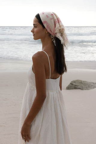 Bandana-Tuch Paisley Bloom White Pink | PURSCHOEN