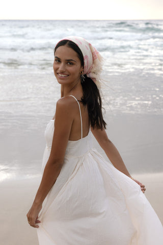 Bandana-Tuch Paisley Bloom White Pink | PURSCHOEN