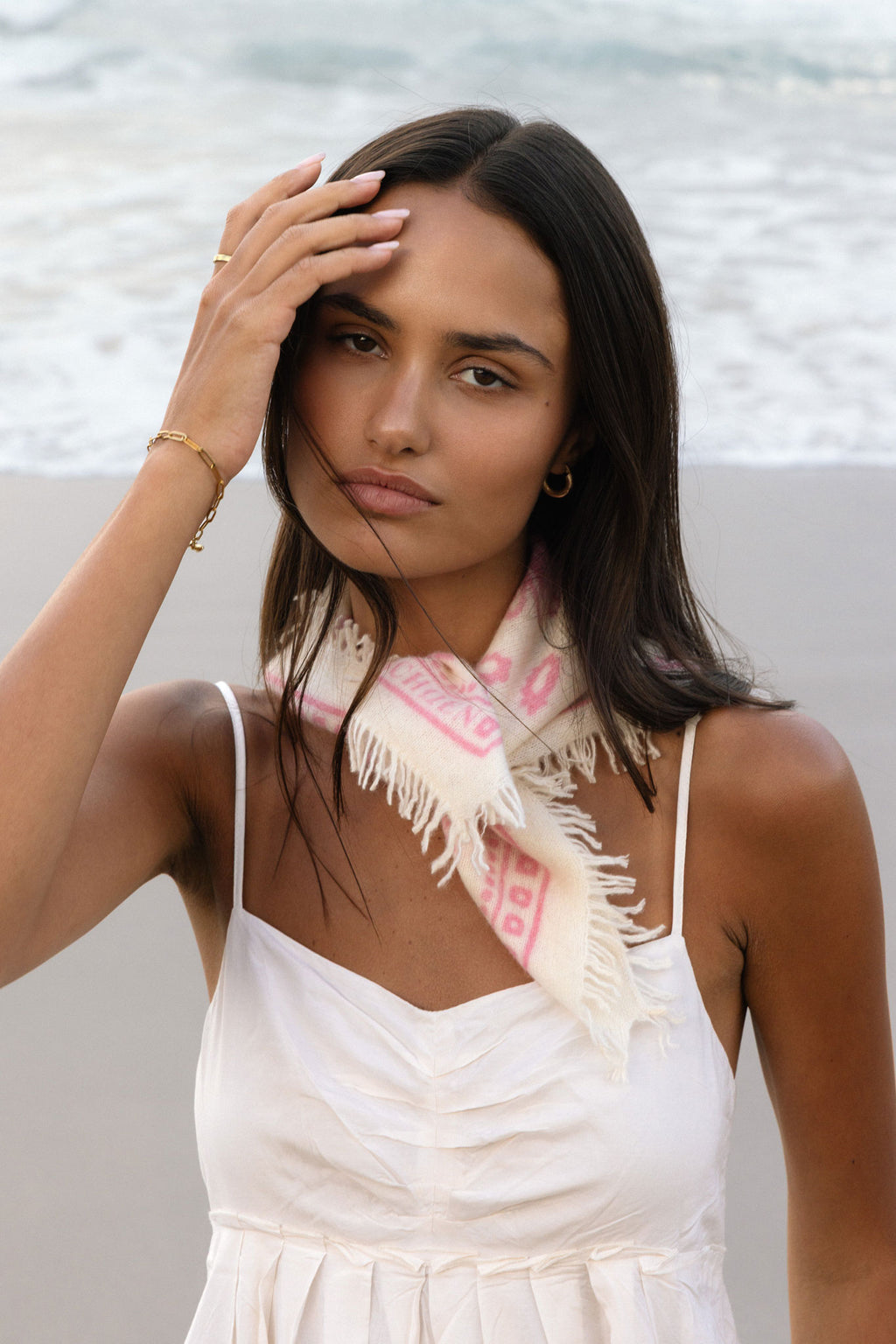 Bandana Paisley Bloom White-Pink