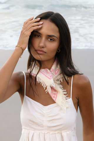 Bandana-Tuch Paisley Bloom White Pink | PURSCHOEN