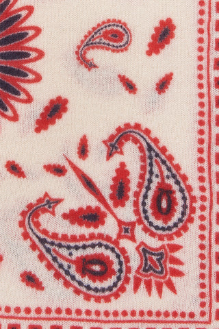 Bandana-Tuch 60 × 60 cm Paisley Bloom White-Red-Navy | PURSCHOEN
