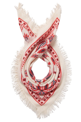 Bandana-Tuch 60 × 60 cm Paisley Bloom White-Red-Navy | PURSCHOEN