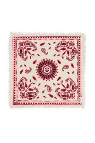Bandana Maxi-Tuch 92 × 92 cm Paisley Bloom White-Red-Navy | PURSCHOEN