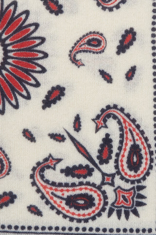 Bandana-Tuch 60 × 60 cm Paisley Bloom White-Navy-Red | PURSCHOEN