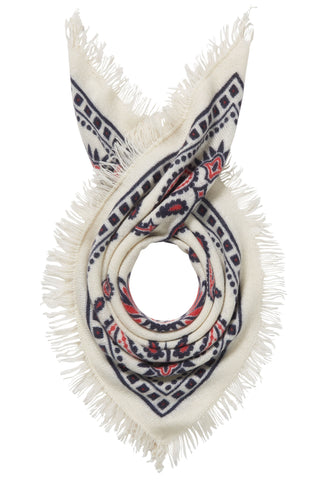 Bandana-Tuch 60 × 60 cm Paisley Bloom White-Navy-Red | PURSCHOEN