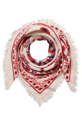 Bandana Maxi-Tuch 92 × 92 cm Paisley Bloom White-Red-Navy | PURSCHOEN