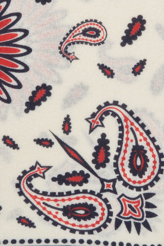 Bandana Maxi-Tuch 92 × 92 cm Paisley Bloom White-Navy-Red | PURSCHOEN