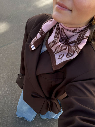 Nickituch Dragonfly Rose-Bordo aus Kaschmir – edles Halstuch | PURSCHOEN