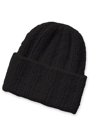 Chunky-Knit Kaschmir-Beanie Emilia black