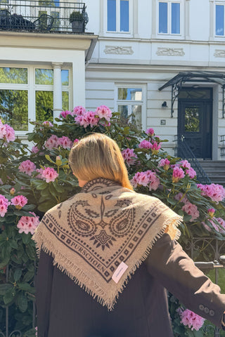 Bandana Maxi-Tuch 92 × 92 cm Paisley Bloom Taupe-Chocolate | PURSCHOEN