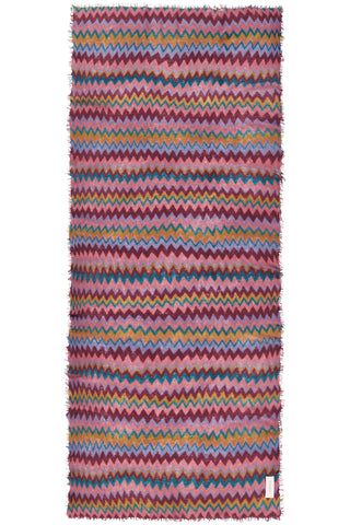 Kaschmirschal Chevron Bleu-Honey – bedruckt, 100 % Cashmere | PURSCHOEN
