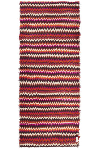 Kaschmirschal Chevron Orange-Brown – bedruckt, 100 % Cashmere | PURSCHOEN