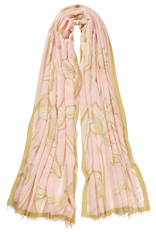 Kaschmirschal gewebt Dragonfly Rosenholz Puder – bedruckt, 100 % Cashmere | PURSCHOEN
