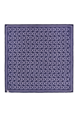 Nickituch Arabeske Navy Blue-Violett – edles Halstuch & Bandana | PURSCHOEN