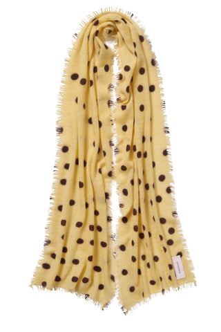 Polka Dot Kaschmirschal Stardust Yellow Cream Chocolate – gepunktet | PURSCHOEN