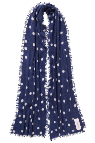 Polka Dot Kaschmirschal Stardust Night Sky White – gepunktet | PURSCHOEN