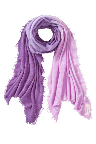 Kaschmirschal Ombre Flieder-Violett – Ombré-Farbverlauf, 100 % Cashmere | PURSCHOEN