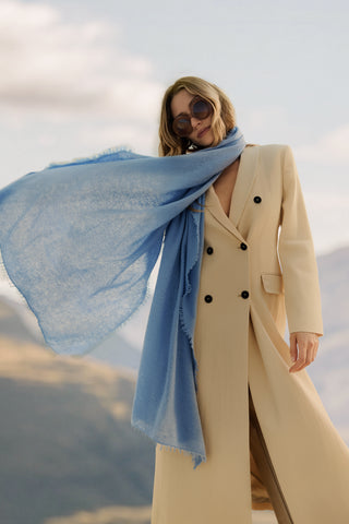 Kaschmirschal Gletscher – einfarbig, 100 % Cashmere | PURSCHOEN