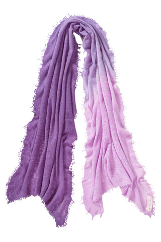 Kaschmirschal Ombre Flieder-Violett – Ombré-Farbverlauf, 100 % Cashmere | PURSCHOEN