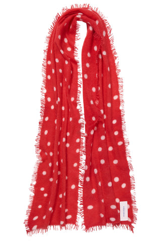 Polka Dot Kaschmirschal Stardust Red White – gepunktet | PURSCHOEN