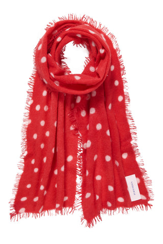Polka Dot Kaschmirschal Stardust Red White – gepunktet | PURSCHOEN