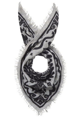 Felt-Bandana 60 x 60 Tijuana Silver Melange Black | PURSCHOEN