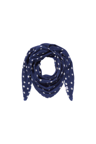 Polka Dot Kaschmir-Dreieckstuch Stardust Night Sky White | PURSCHOEN