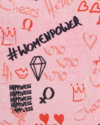 Kaschmirschal Graffiti Love Puder Pink – bedruckt, 100 % Cashmere | PURSCHOEN