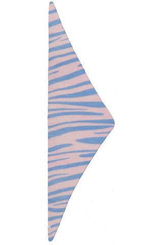 Kaschmir-Dreieckstuch Zebra Punk Rose Powder Blue | PURSCHOEN